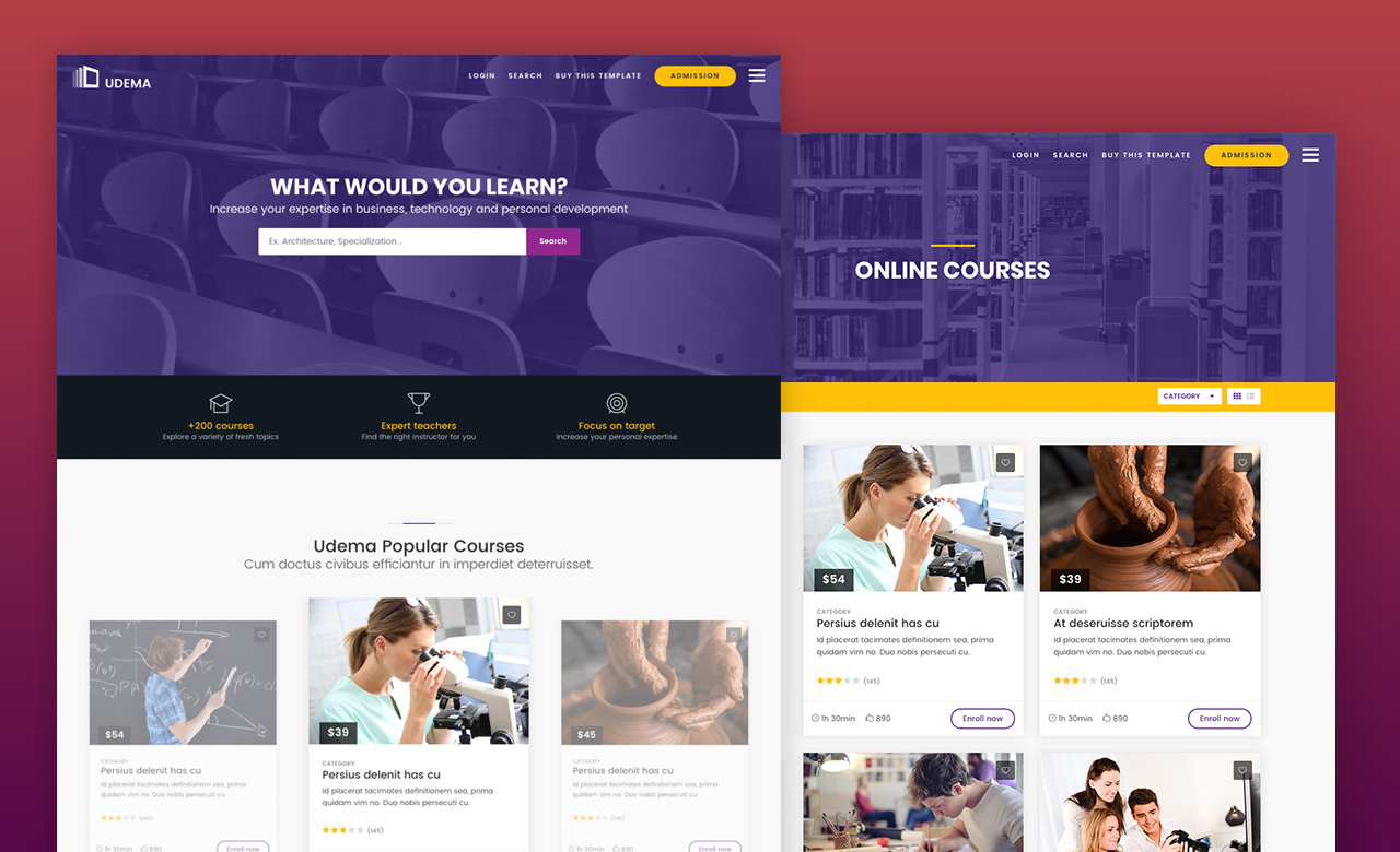 udema modern educational site template best css website gallery