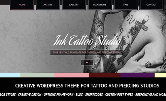 Ink Tattoo Studio Creative Wordpress Theme