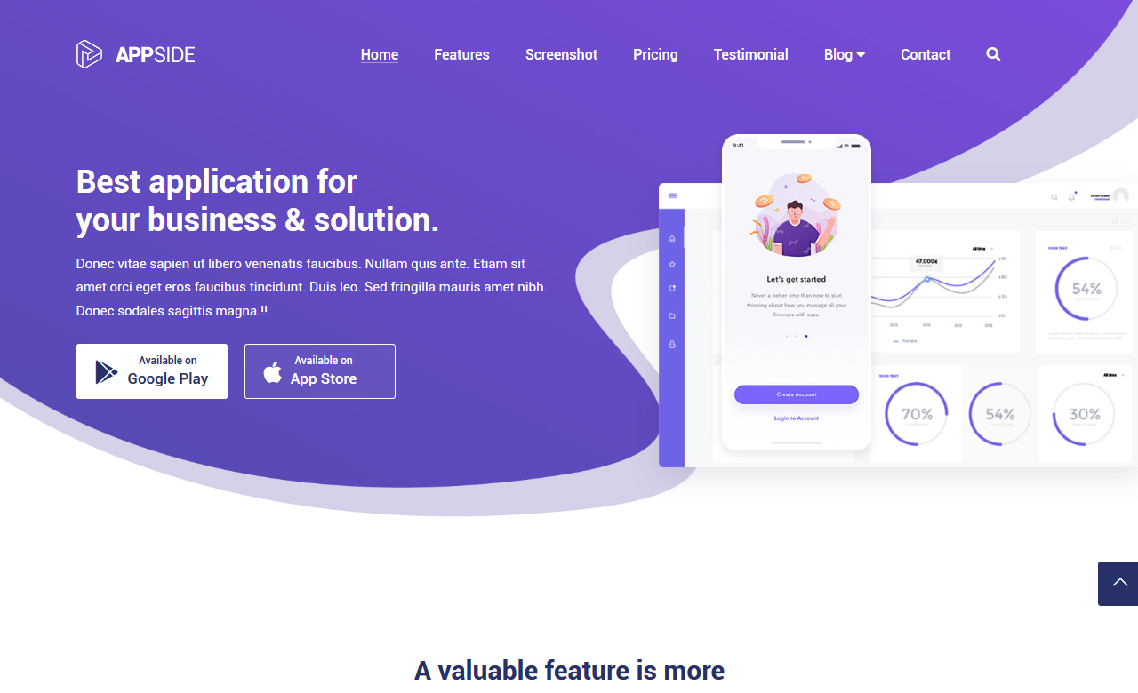 AppSide App Landing Page Template