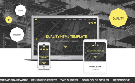 Duality Portfolio and Apps HTML5 Template 