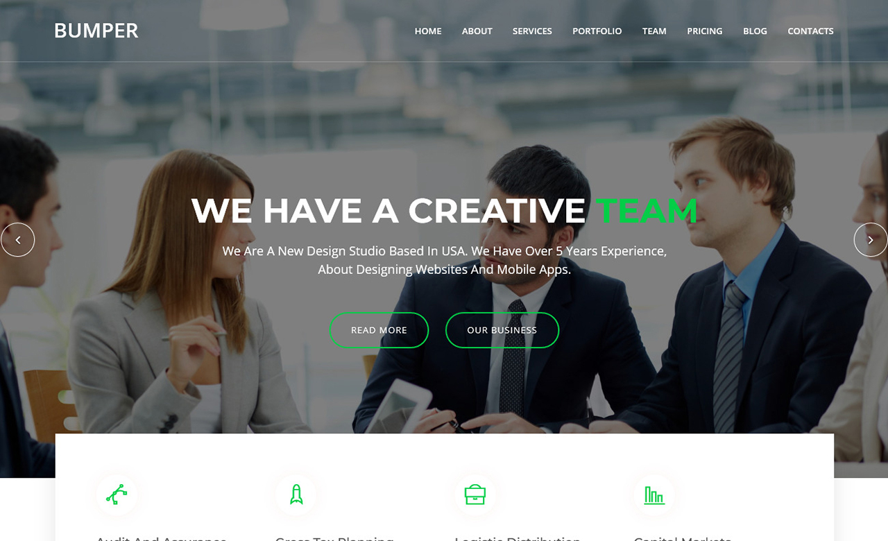 Bumper Material Design Agency Template