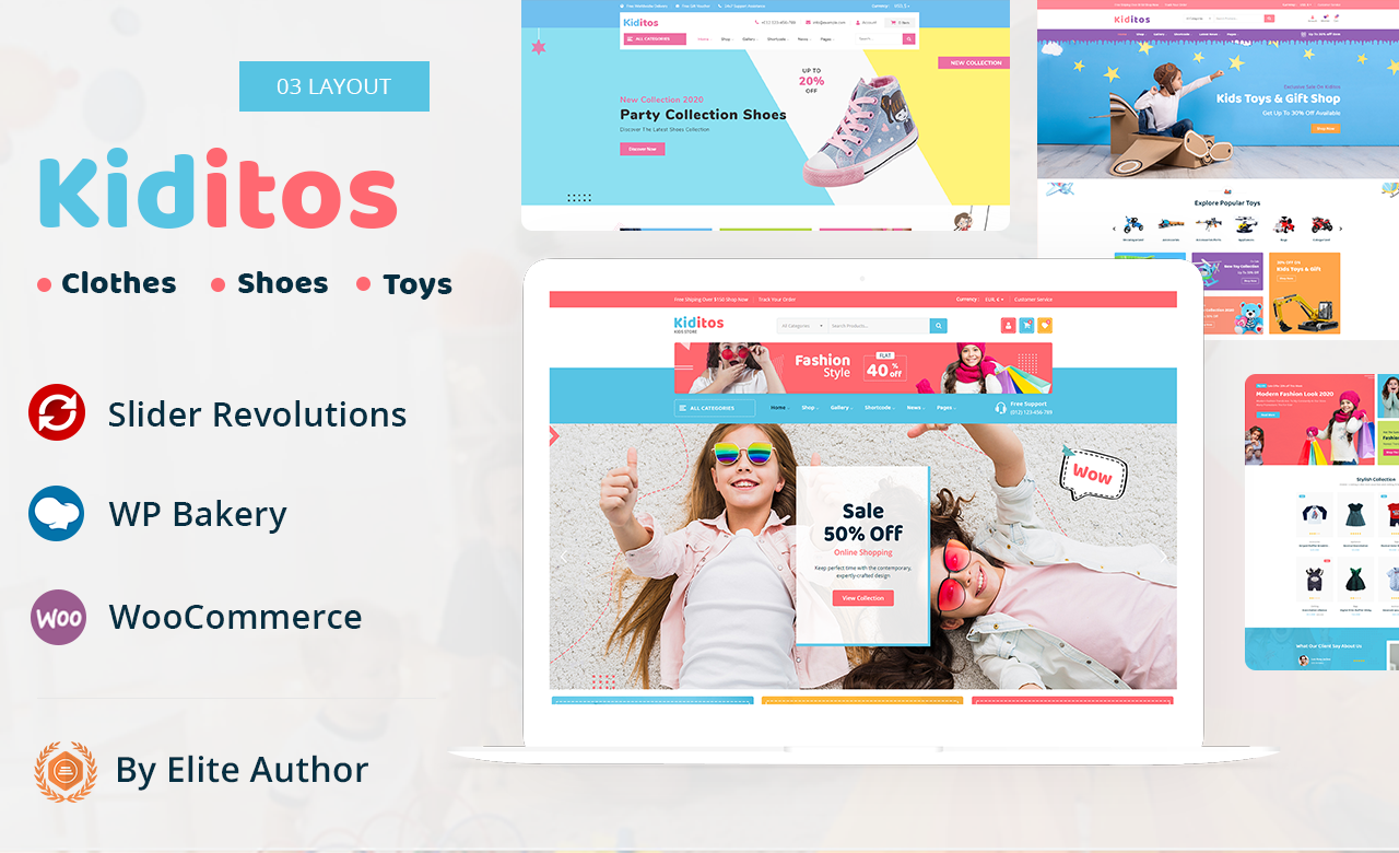 Kiditos Baby and Kids Multi Store WooCommerce Theme