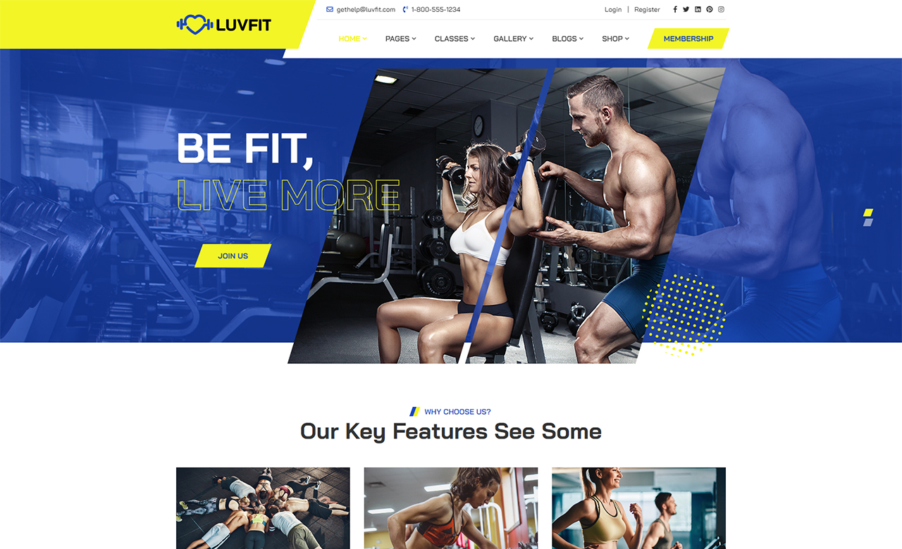 LUVFIT Gym Trainer and Fitness HTML5 Template