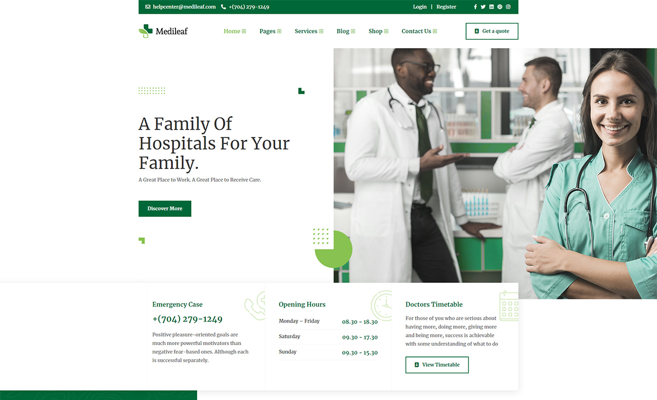 Medileaf Health and Medical HTML Template