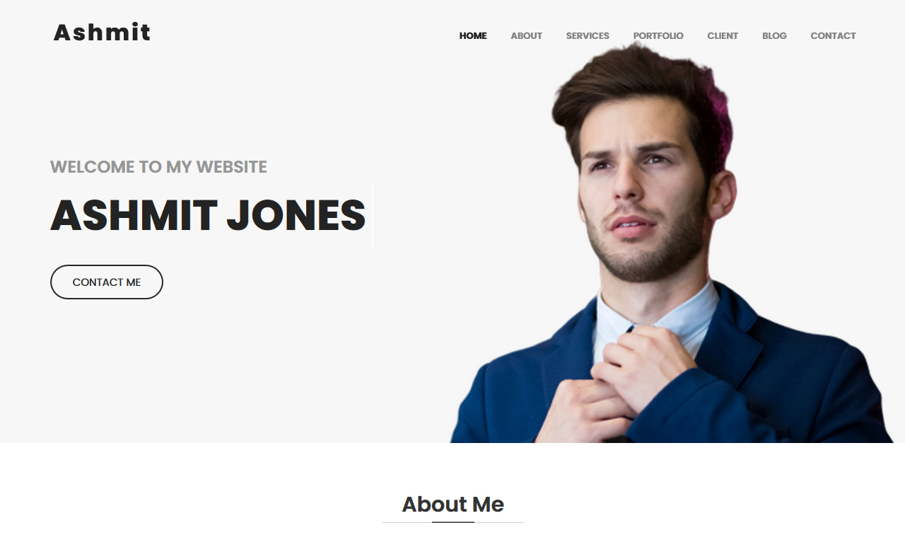 Ashmit Personal Portfolio HTML Template