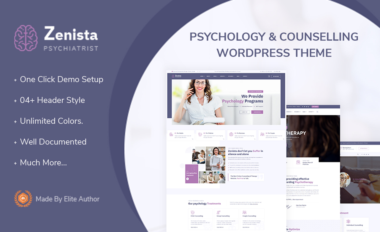 Zenista Psychology Counseling WordPress Theme