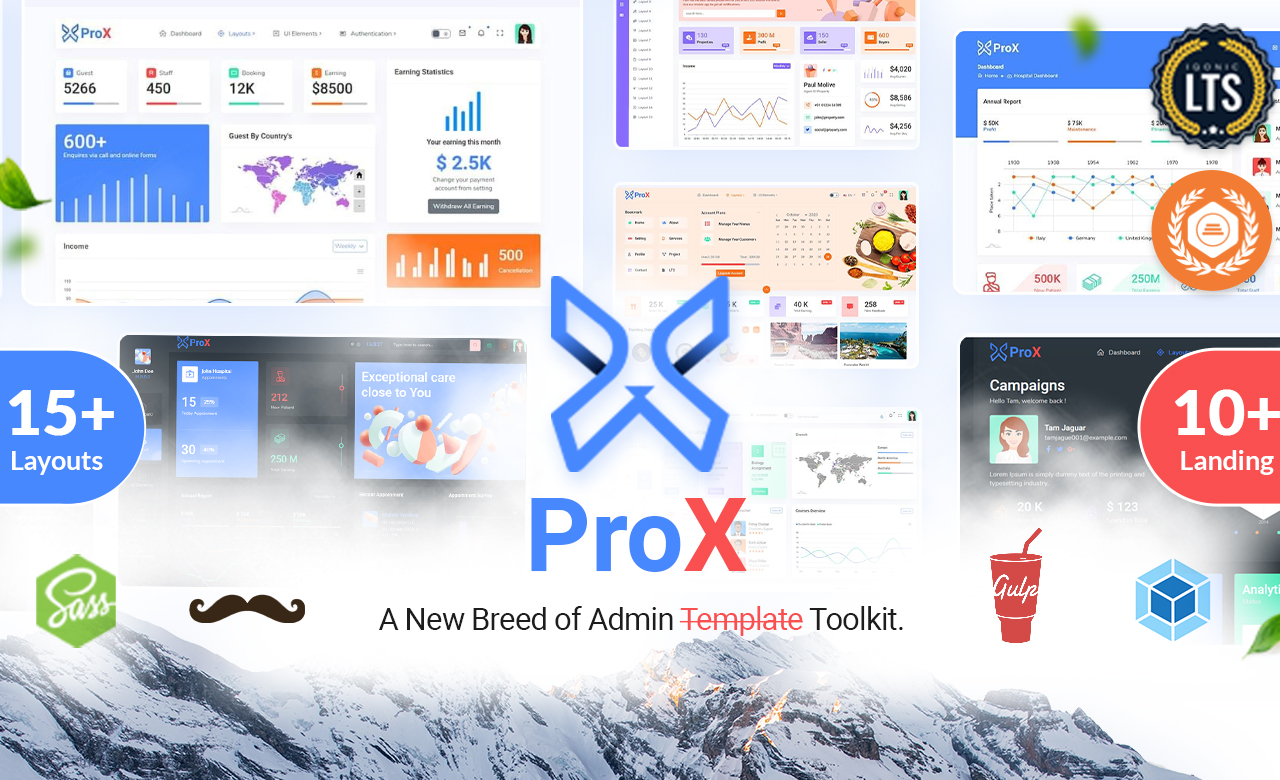 ProX Multipurpose HTML Admin Template Landing Pages