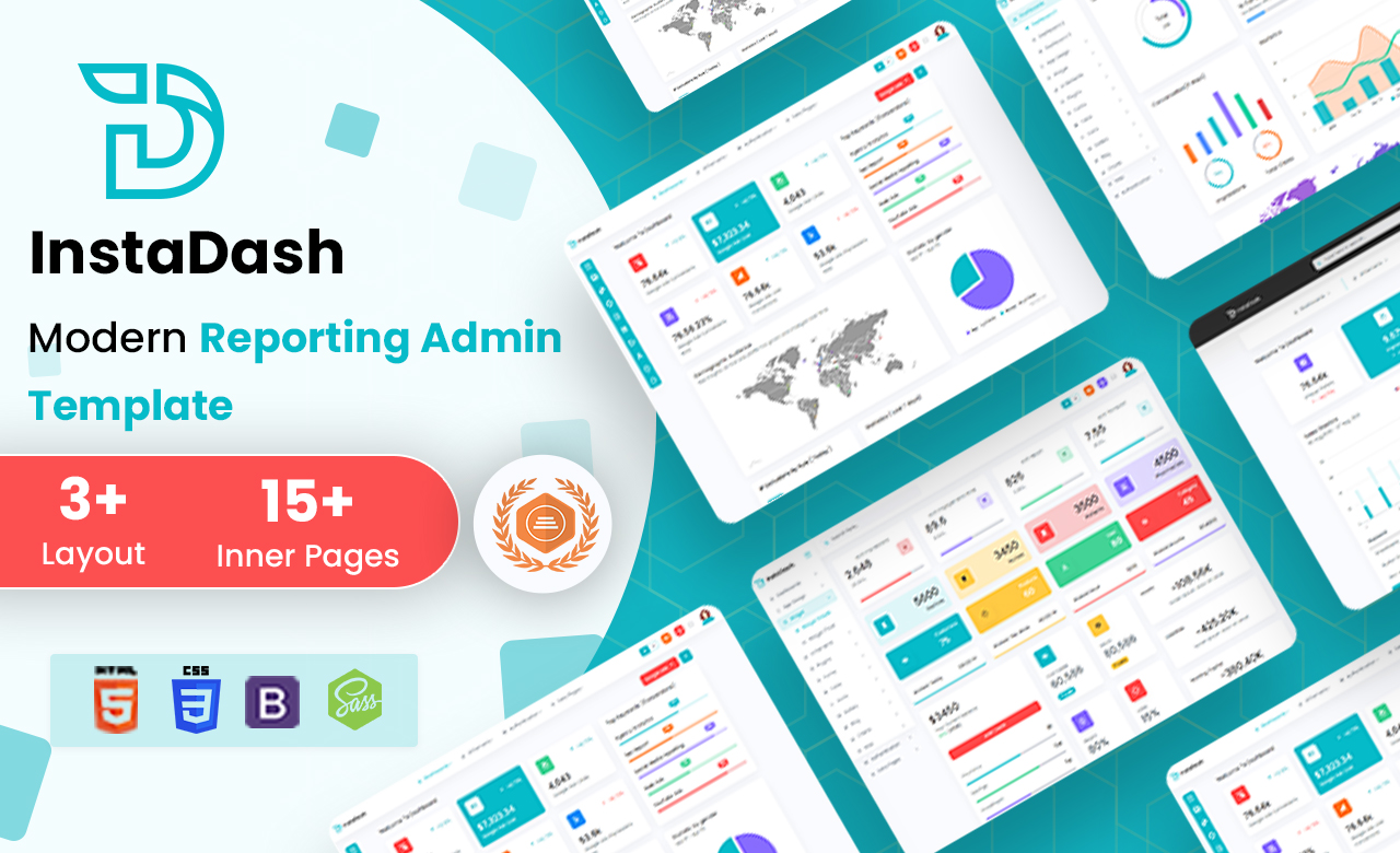 Instadash Reporting Admin Dashboard HTML SCSS