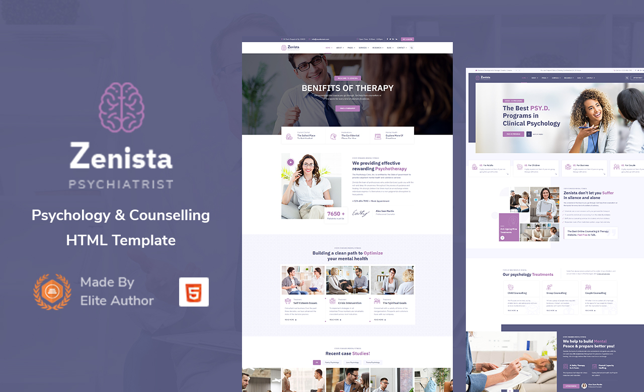 Zenista Psychology and Counseling HTML Template