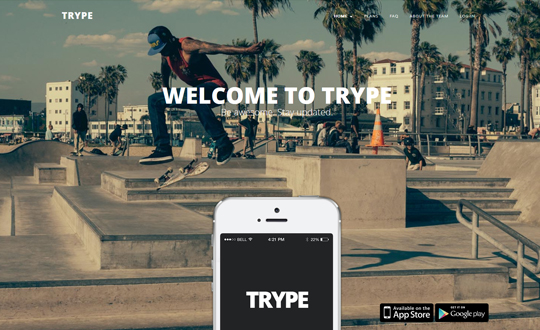 TRYPE All In One App Landing Page 