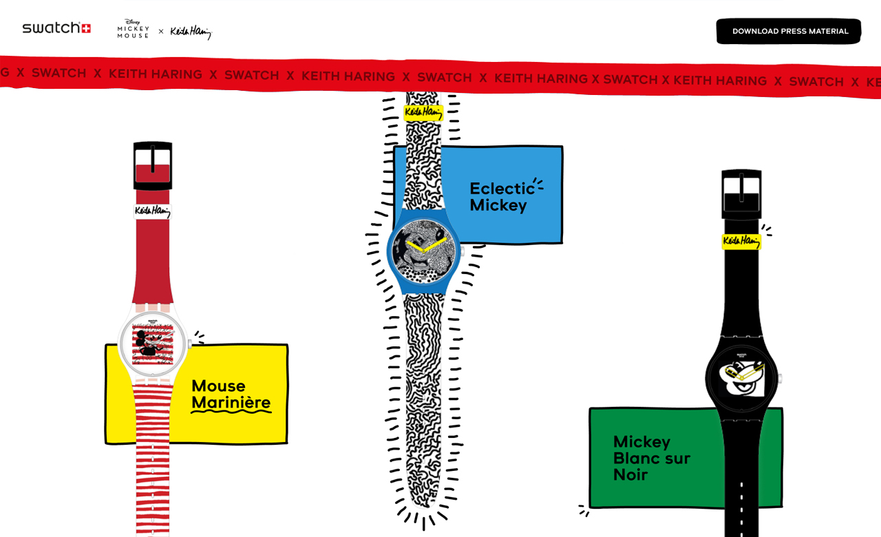SWATCH X Disney Mickey Mouse X Keith Haring collection