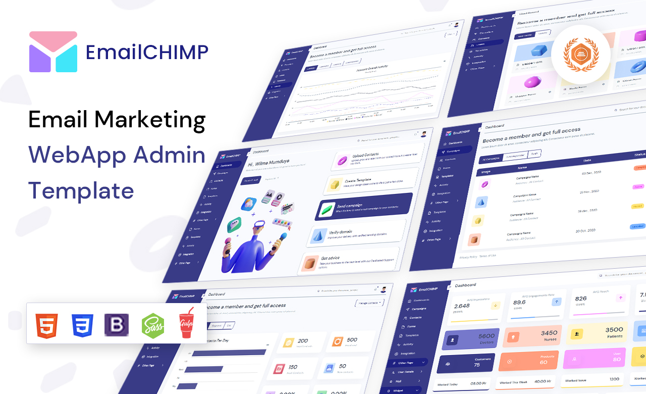 EmailChimp Marketing Tool Admin Template