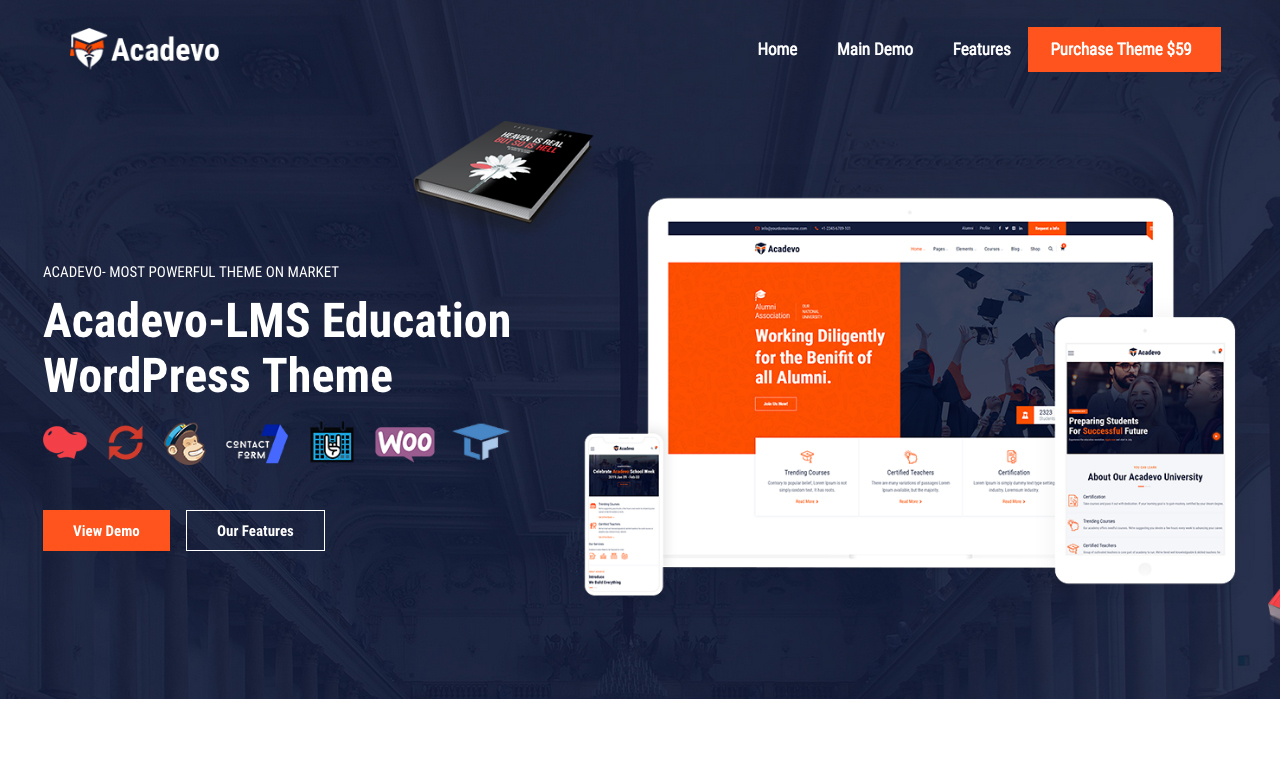 Acadevo Academics and Education LMS WordPress Theme