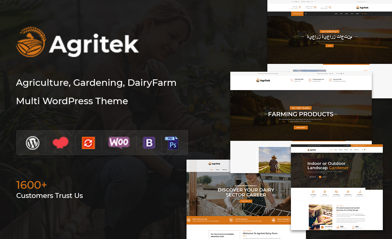 Agritek  Dairyfarm and Gardening WordPress Theme