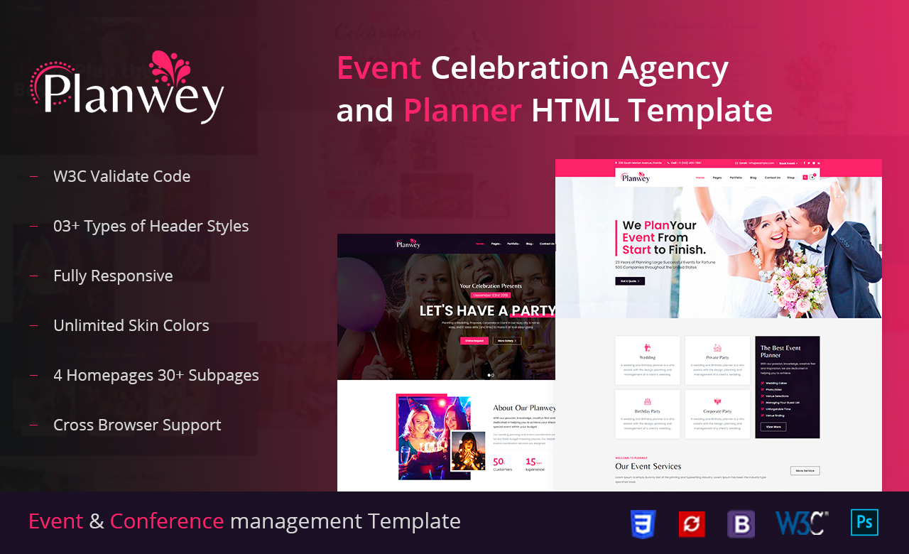 Planwey  Event Planner and Celebrations Management HTML Template