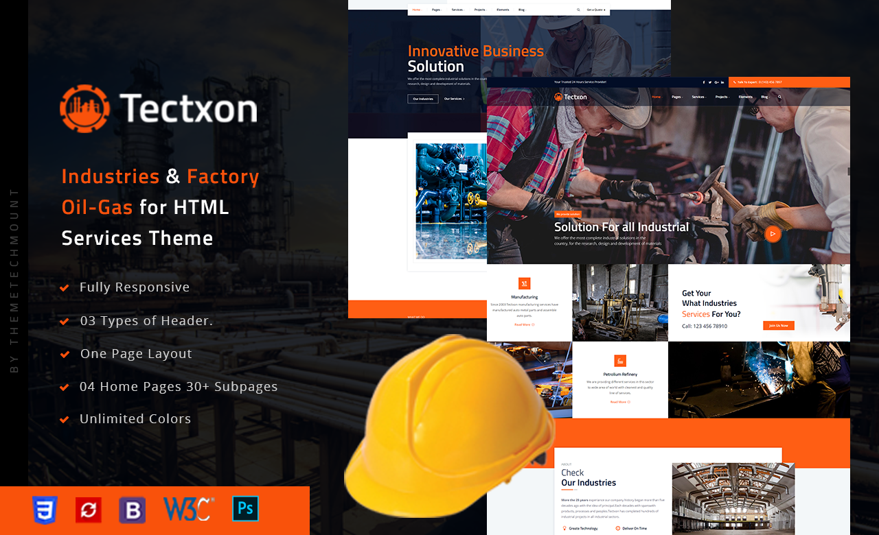Tectxon Industry and Factory HTML5 Template