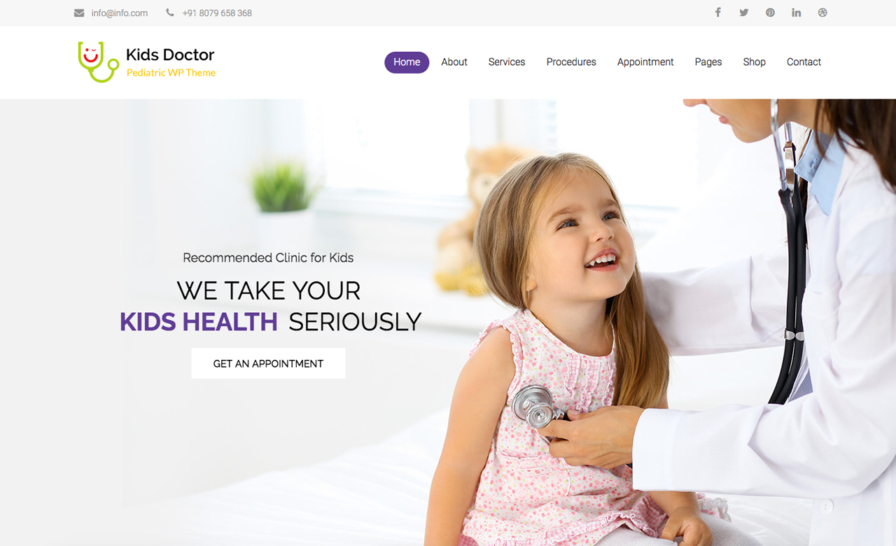 Kids Doctor Lite Free Medical WordPress Theme for Pediatricians