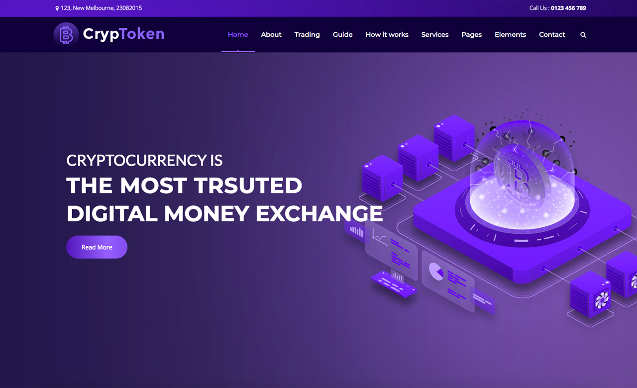 Cryptoken Lite Cryptocurrency WordPress Theme Free