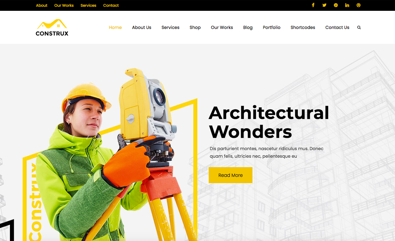 Construx Lite Free WordPress Theme for Construction Business