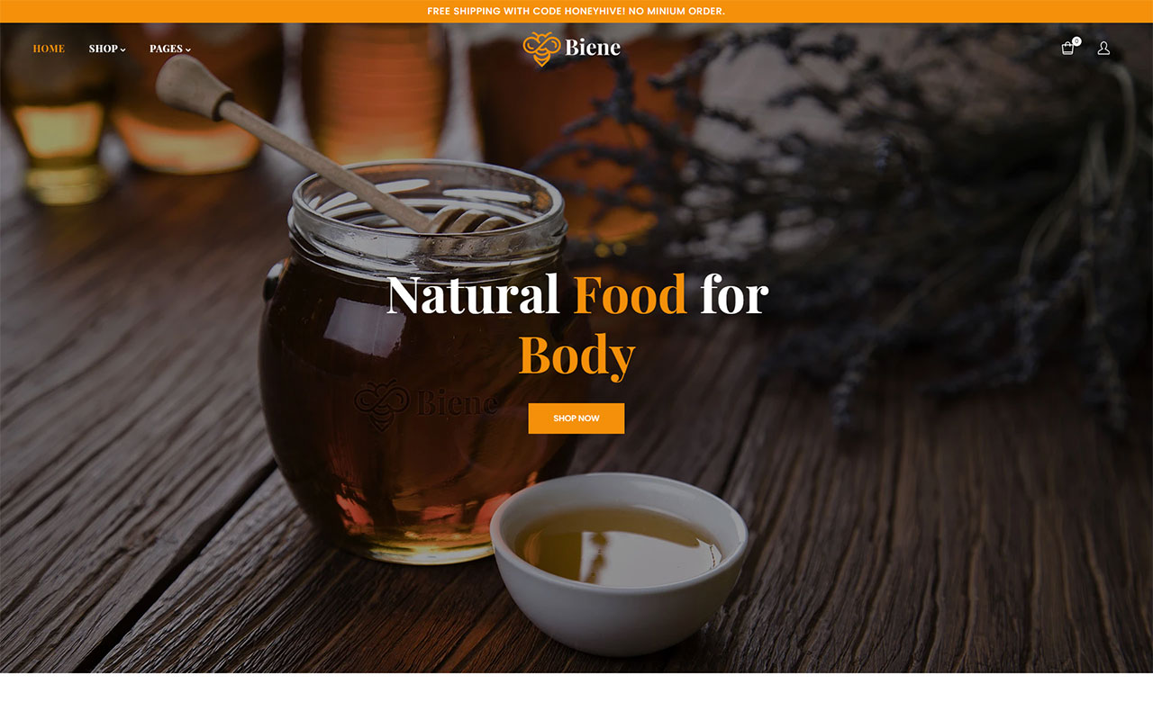 Biene Honey ShopOrganic Food Shopify Theme