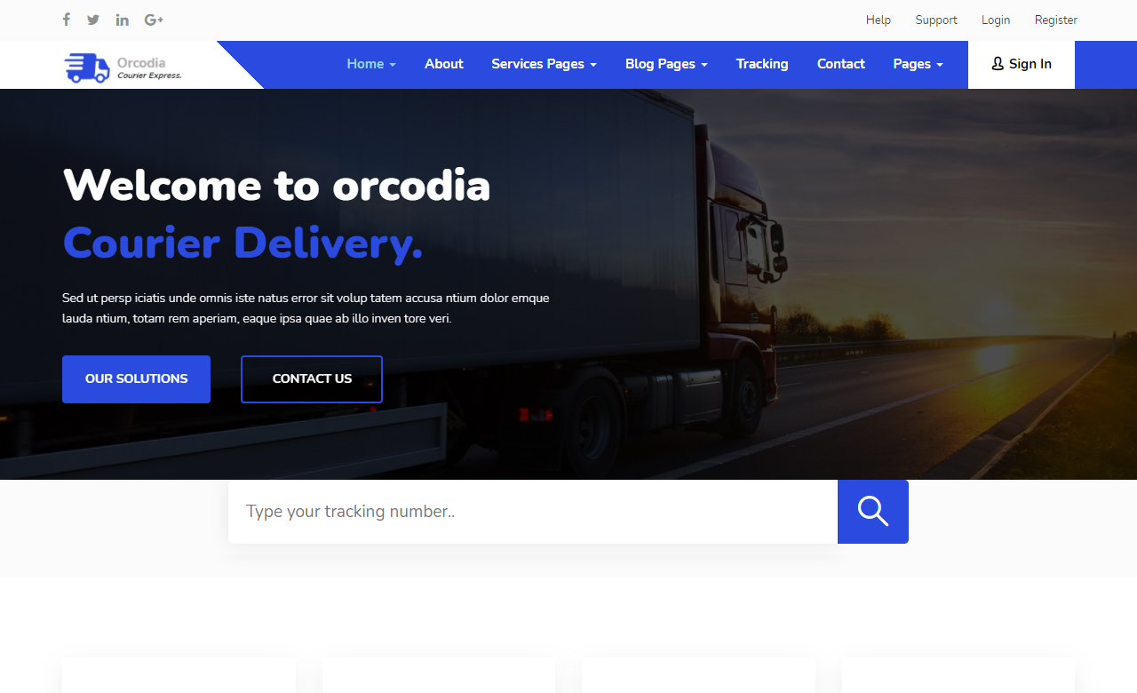 Orcodia Courier Delivery Service HTML Template
