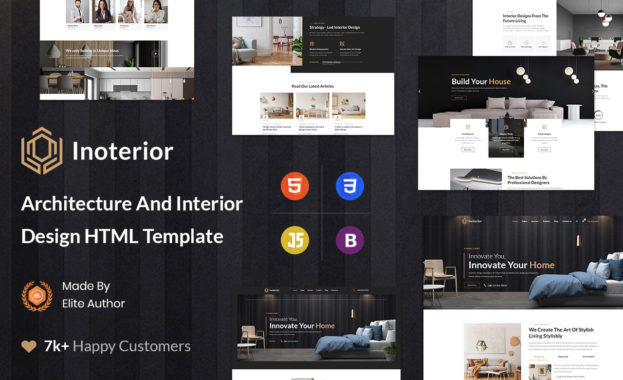 Inoterior Architecture and Interior Designer Html5 Template