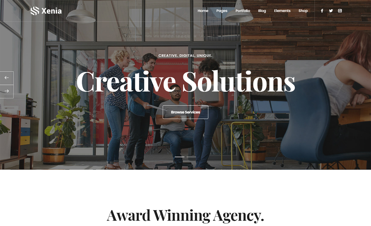 Xenia Creative Multipurpose WordPress Theme