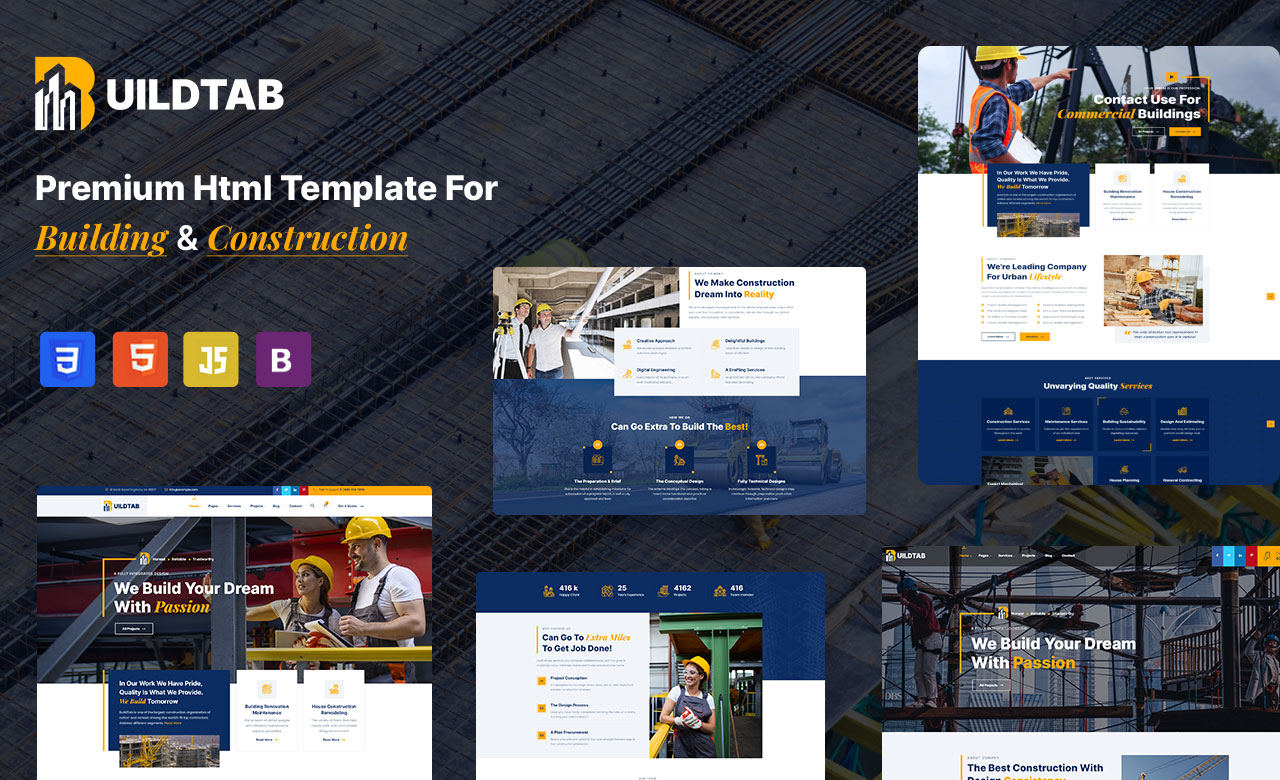 BuildTab Construction Firm Html Template