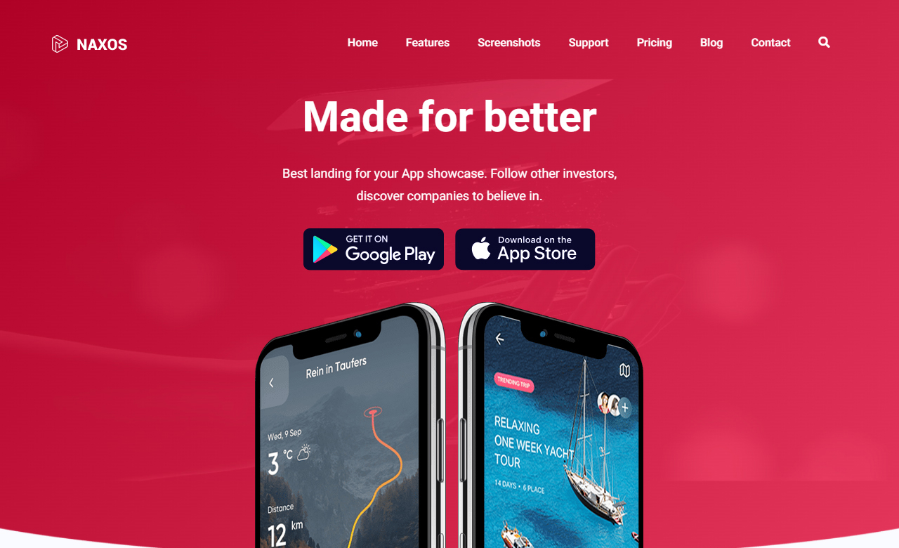 Naxos React Next App Landing Page Template