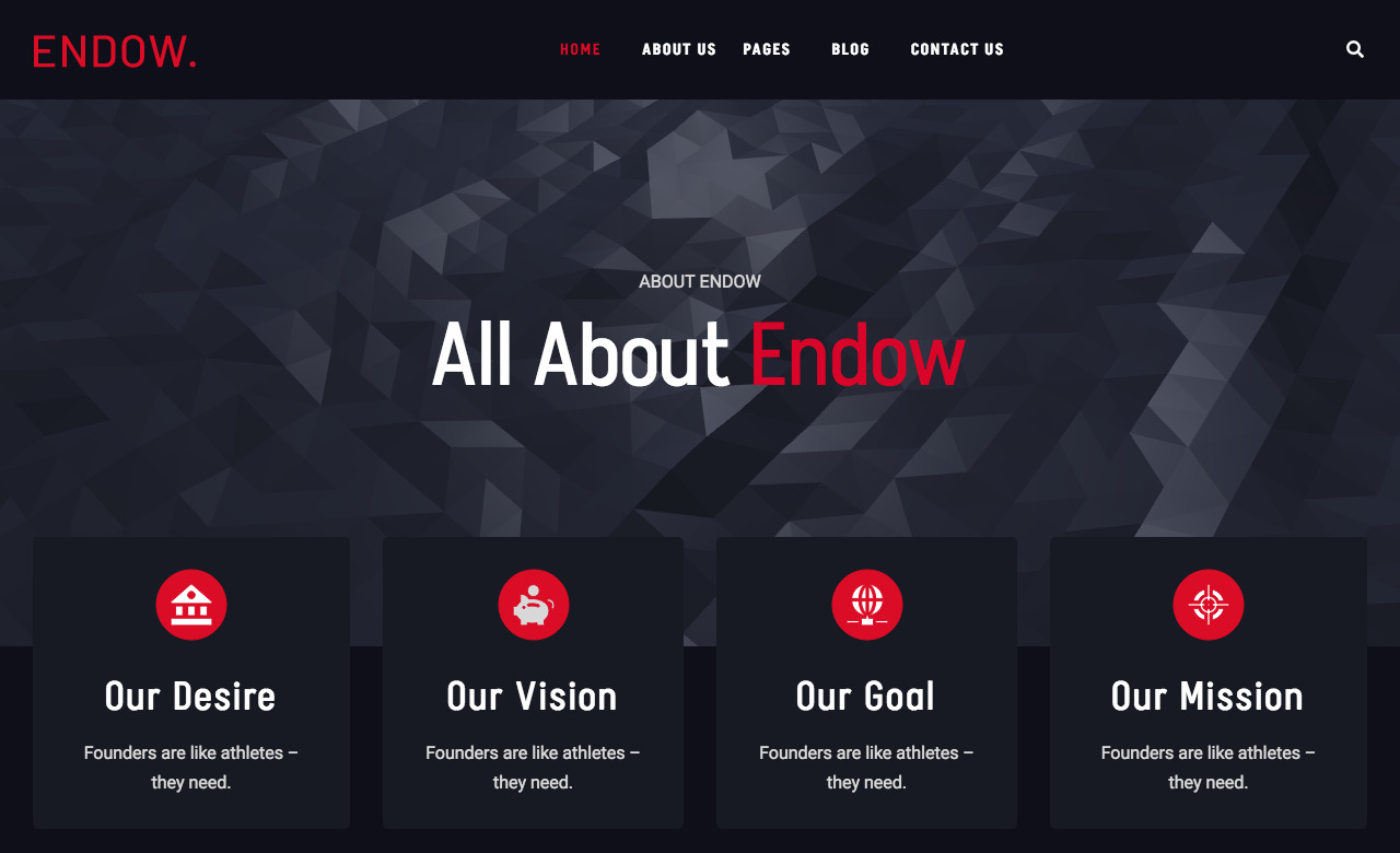 Endow Free Financial Dashboard WordPress Theme 