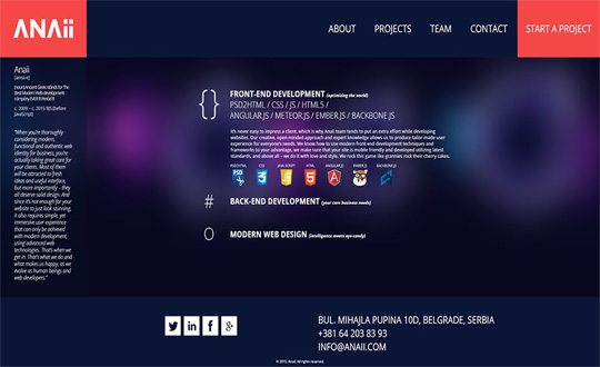 Modern website design and development by Anaii