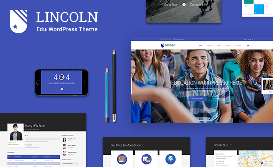 Lincoln Education Material Design WordPress Theme