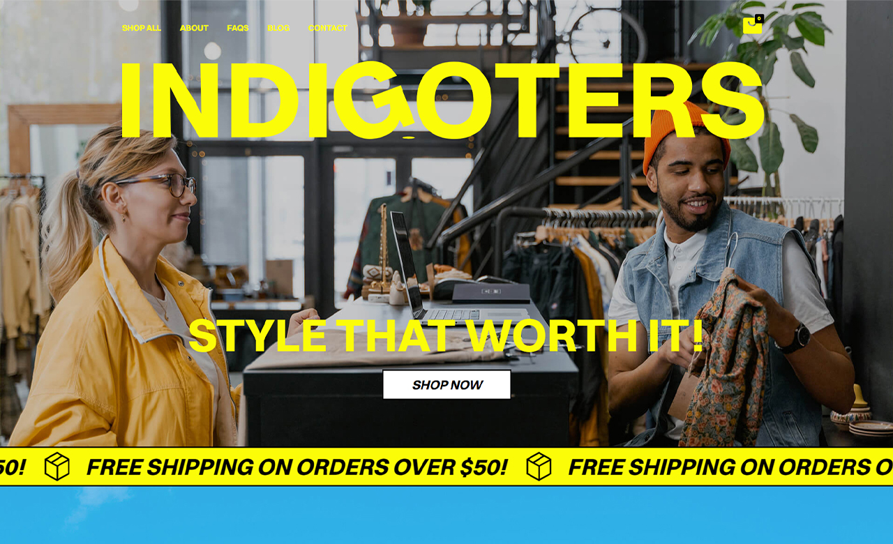 Indigoters Retail Website Template