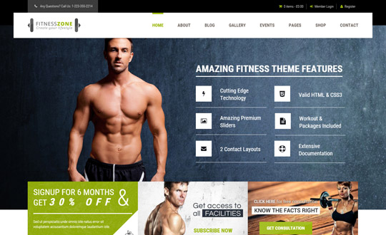 Fitness Zone Sports Health Gym and Fitness Theme