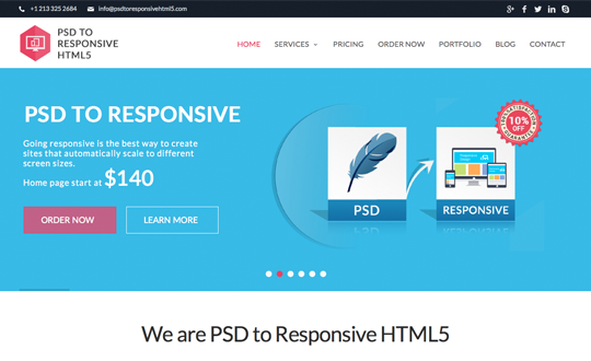 PSD to HTML Conversion