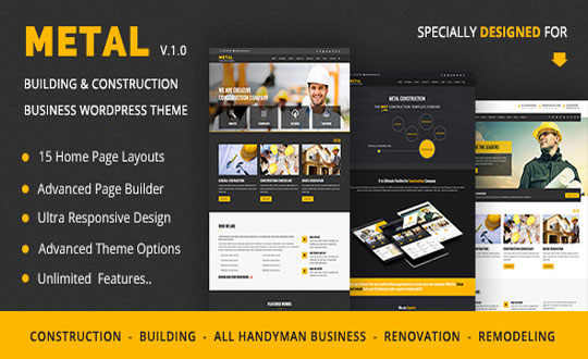 Metal Building Construction Business WordPress Themes