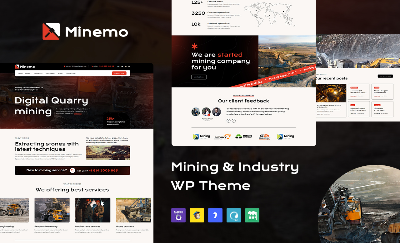Minemo Mining Industry Services WordPress Theme