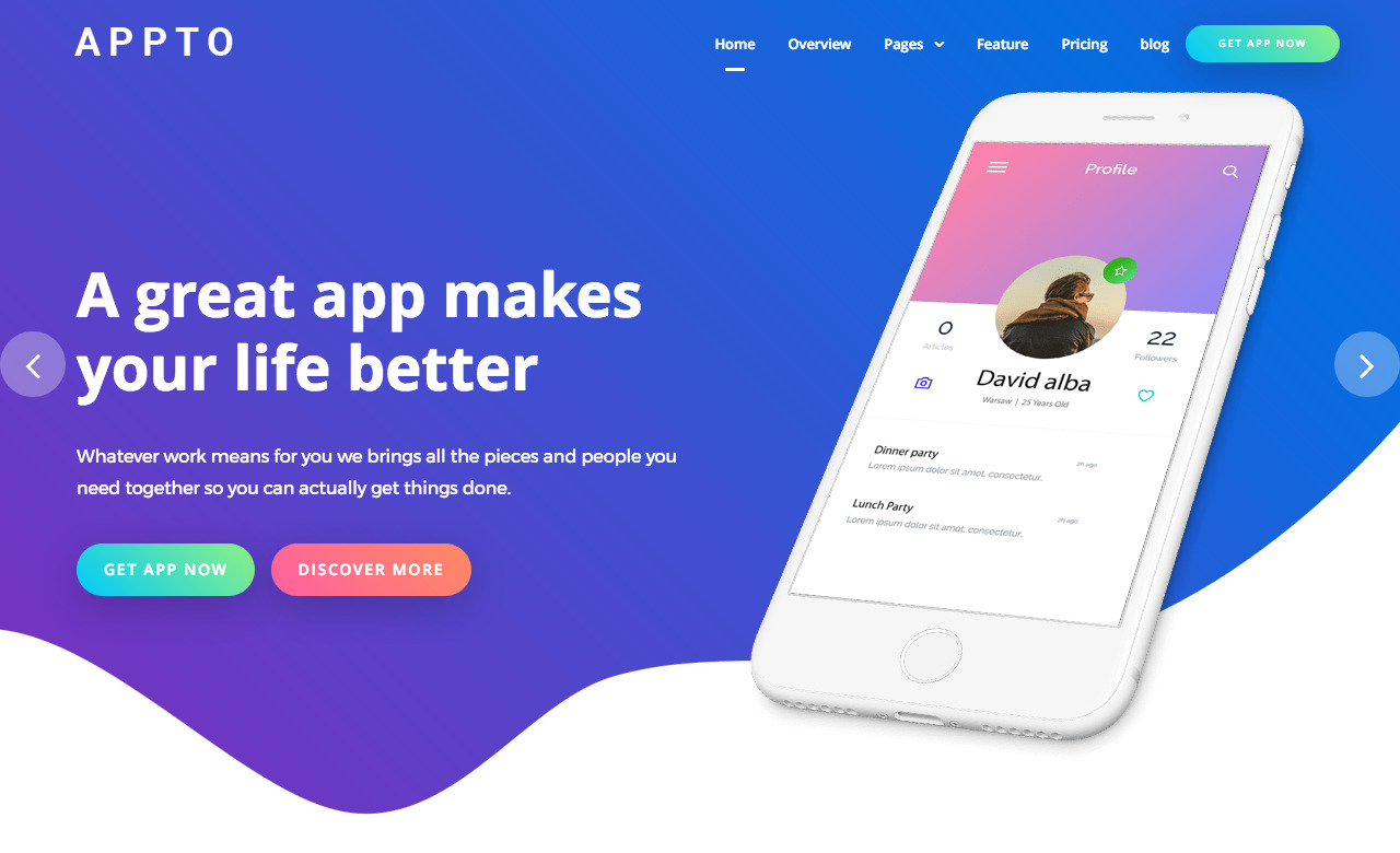 Appto Responsive App Landing Page HTML Template RTL