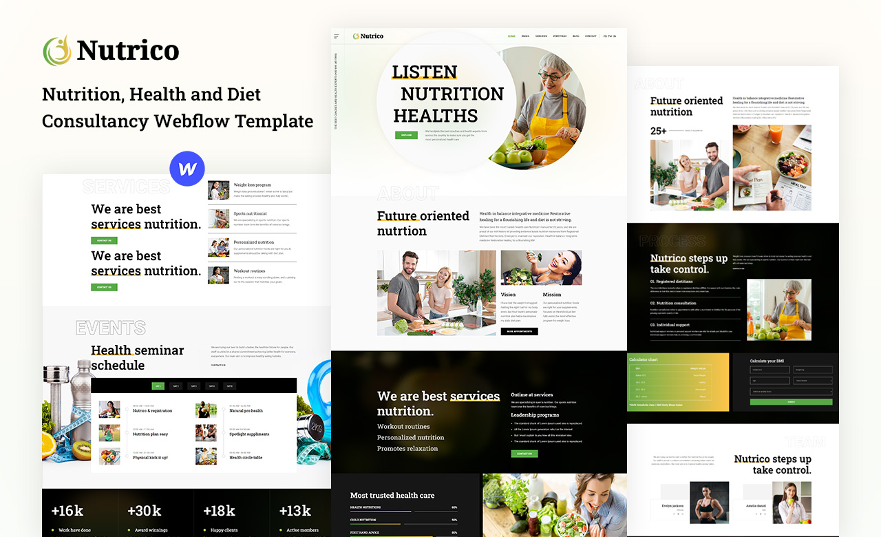 Nutrico Nutrition Health Services Webflow Template