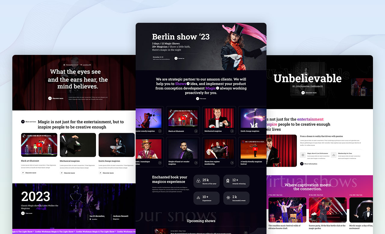 Magico Magicians and Artists WordPress Theme