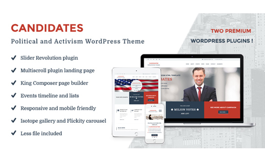 Candidates Political and Activism WordPress Theme 