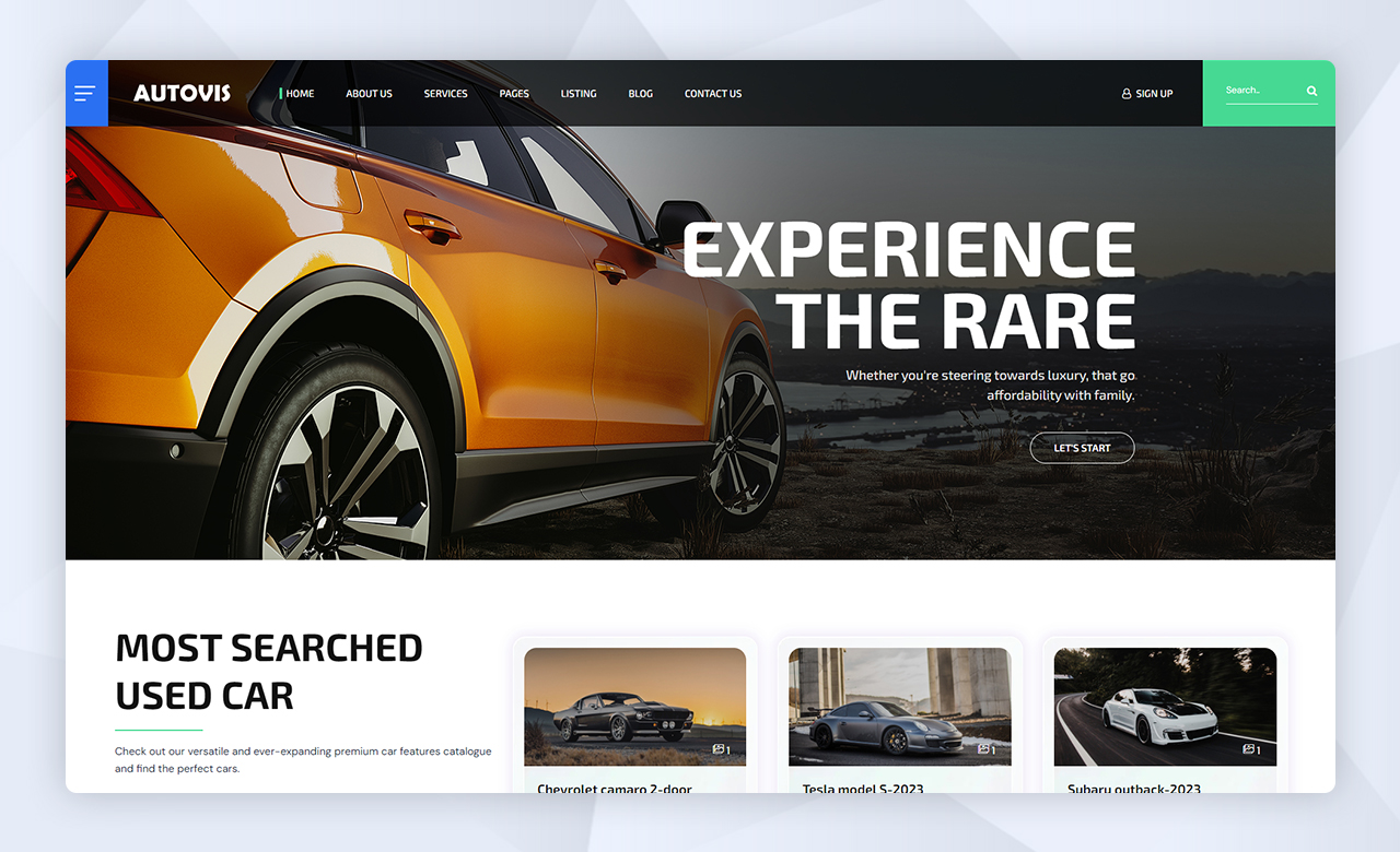 Autovis Car Dealer Website Template