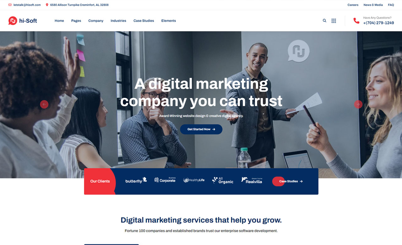 hi Soft IT Solutions and Services Company React Template