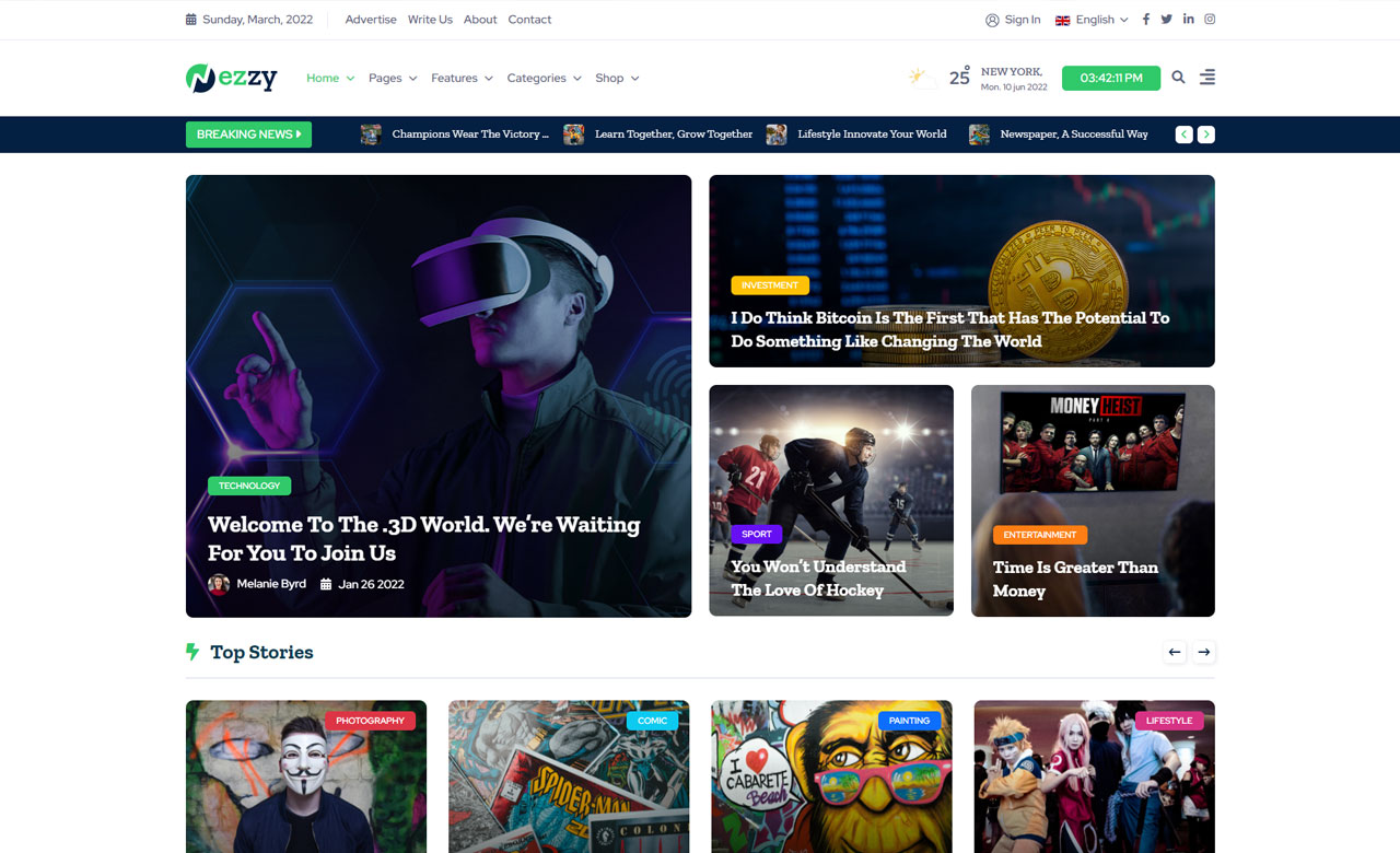 Nezzy News and Magazine HTML Template