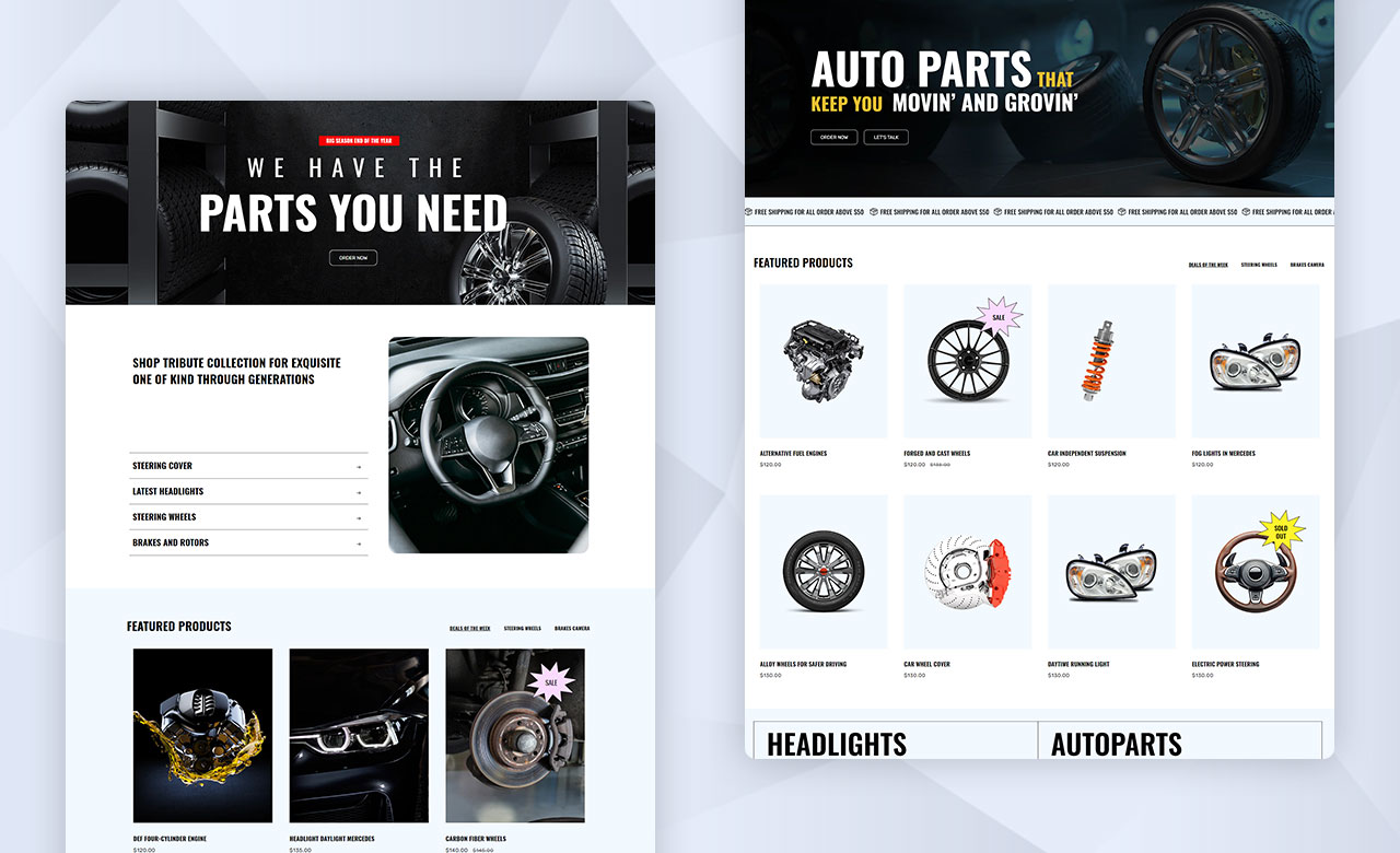 Motokits Auto Parts Services Creative Shopify Theme