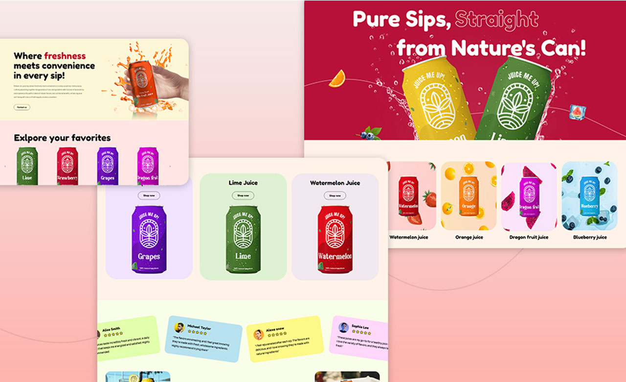 Oranzo Soft Drink and Beverage Store Website Wix template