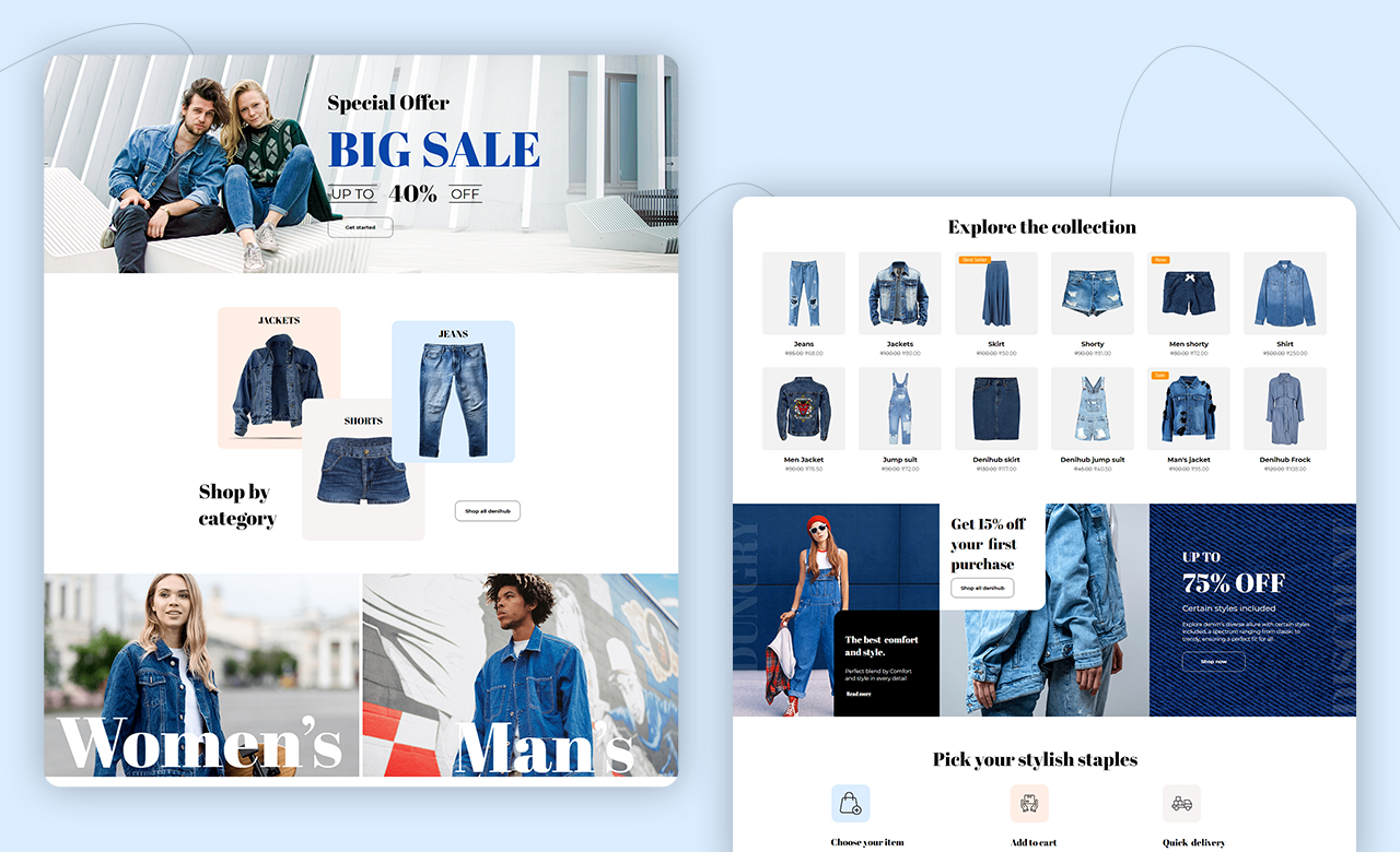 Denihub Modern Fashion and Clothing Store Wix Template