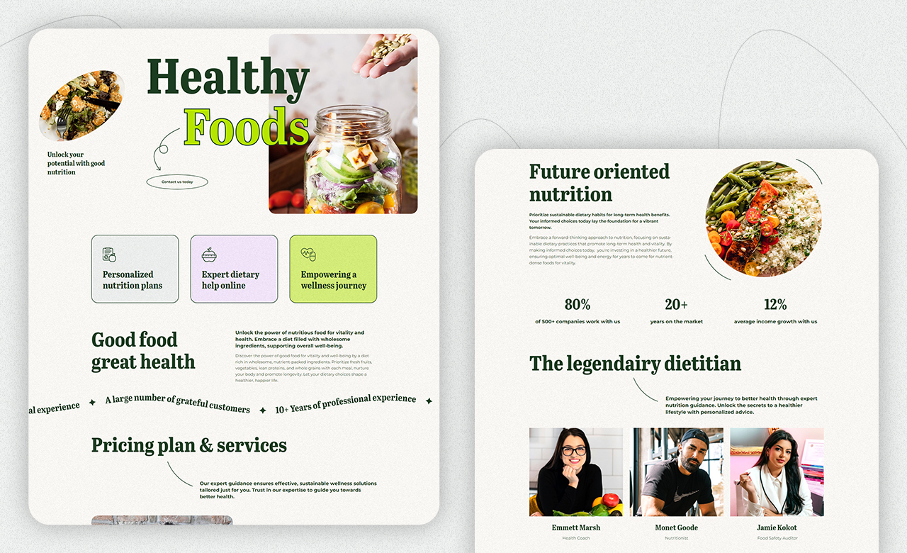 Dietary Nutrition Health Services Squarespace Template