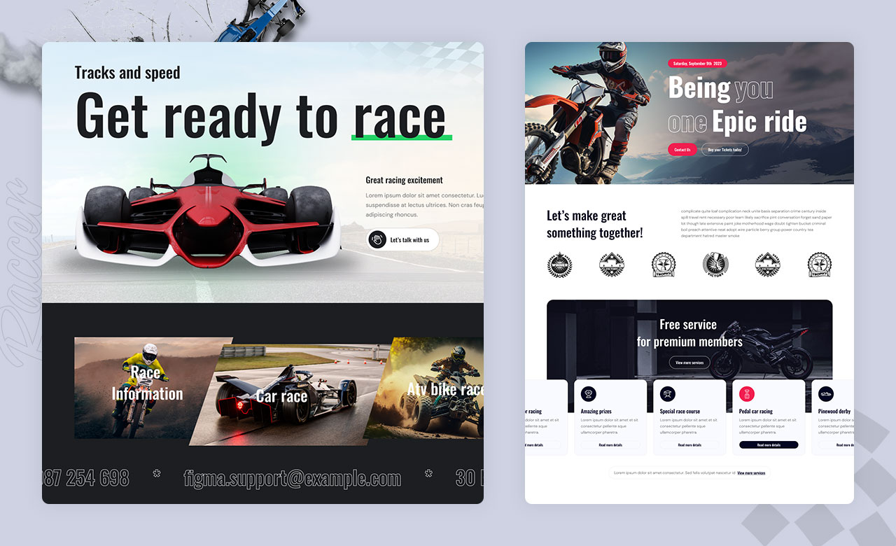 Raccer Bike and Motor Race Sports HTML Template