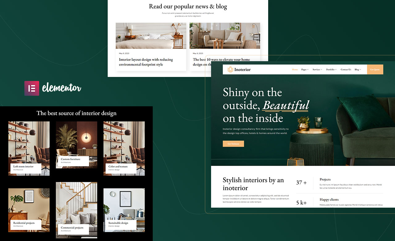 Inoterior Interior Designer Elementor Template Kit